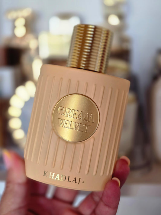 Cream Velvet Khadlaj